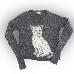 Women’s Hollister Charcoal Sweater with White Animal Design Size XS